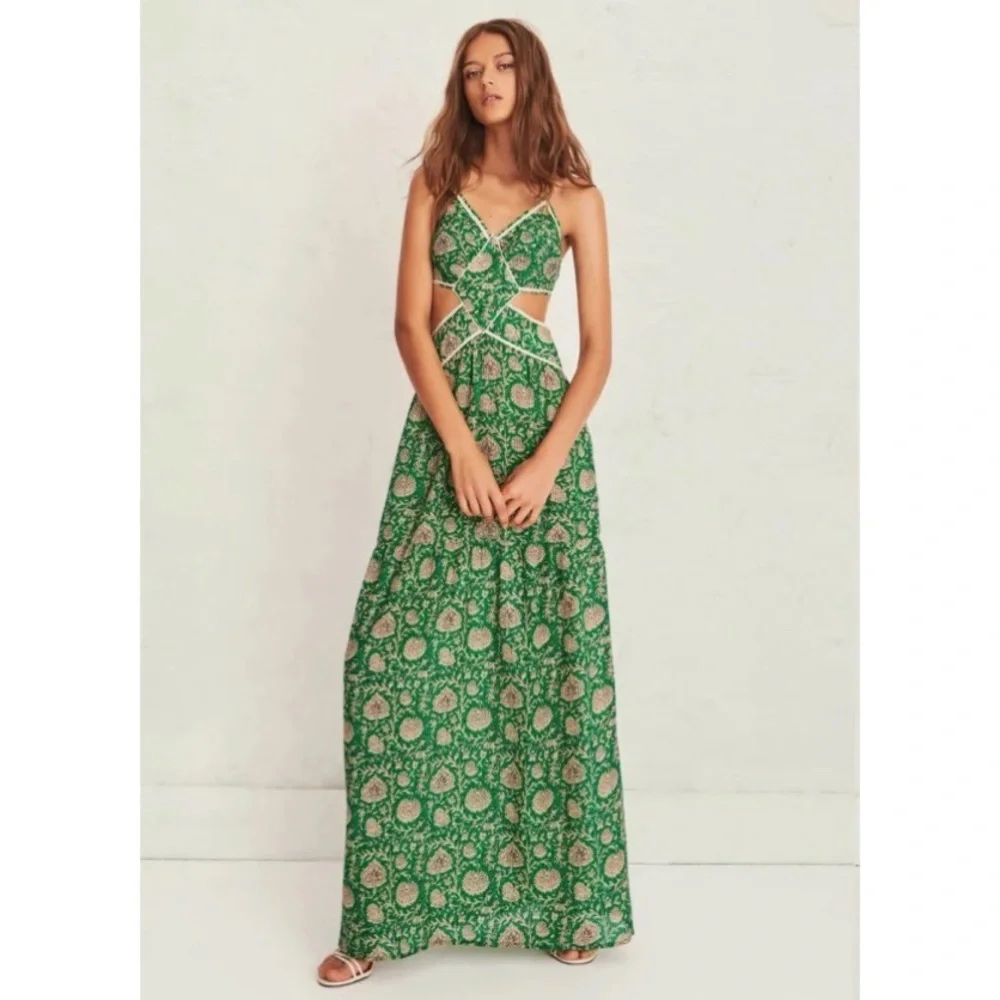 ba&sh cut out dress ***NWT $523 BA&SH Aris Maxi Cut-Out Dress L 3